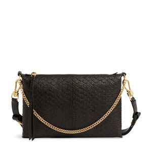 All Saints eve crossbody python embossed leather bag.